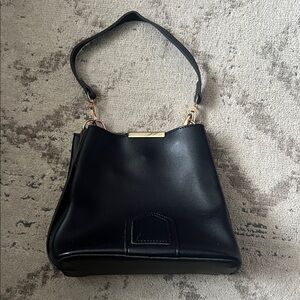 SHEIN Black Shoulder Bag with Gold Accents